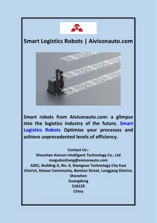 Smart Logistics Robots | Aivisonauto.com