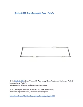 Blodgett 4887 Chain_Turnbuckle Assy _ PartsFe