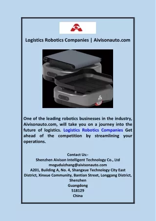 Logistics Robotics Companies | Aivisonauto.com