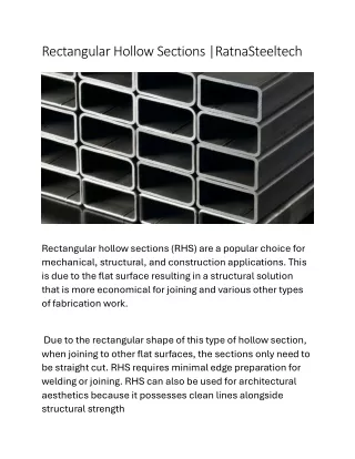 Rectangular Hollow Sections