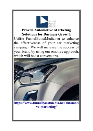 Proven Automotive Marketing Solutions for Business Growth