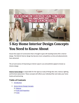 5 Key Home Interior Design Concepts You Need to Know About