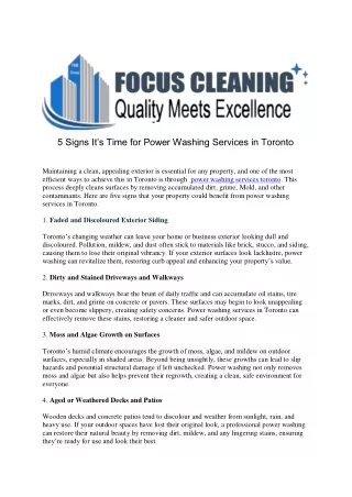 power washing services Toronto