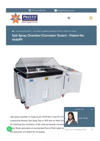 Enhance Corrosion Resistance Testing with Our Salt Spray Chamber