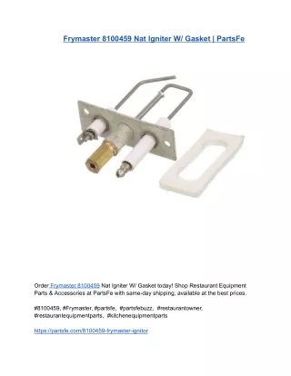 Frymaster 8100459 Nat Igniter W_ Gasket _ PartsFe