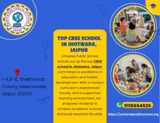 Top CBSE School in Jhotwara, Jaipur – Universe Public School