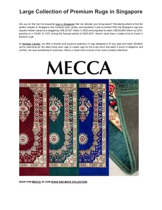 Large Collection of Premium Rugs in Singapore