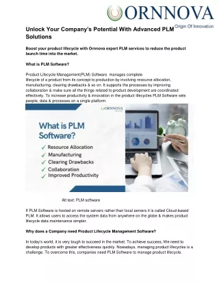 Unlock Your Company’s Potential With Advanced PLM Solutions