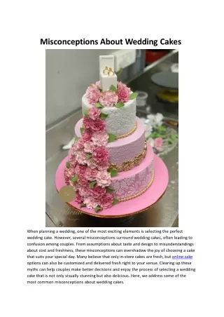 Misconceptions About Wedding Cakes