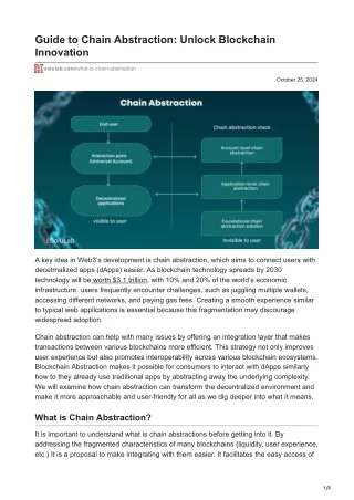 Guide to Chain Abstraction Unlock Blockchain Innovation
