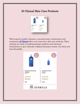 iS Clinical,dermsilk.com