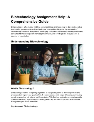 Biotechnology Assignment Help_ A Comprehensive Guide