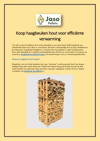 Koop haagbeuken hout voor efficiënte verwarming