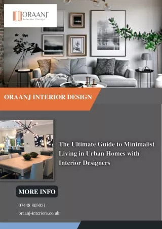 The Ultimate Guide to Minimalist Living in Urban Homes with Interior Designers