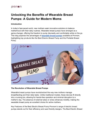 Unlocking the Benefits of Wearable Breast Pumps_ A Guide for Modern Moms