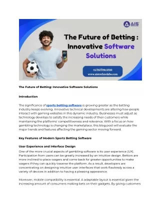 The Future of Betting_ Innovative Software Solutions