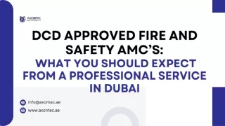 DCD Approved Fire and Safety AMCs What You Should Expect from a Professional Service in Dubai