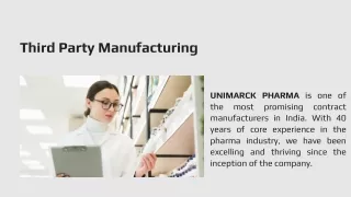 Third Party Pharma Products Manufacturing Services With Unimarck
