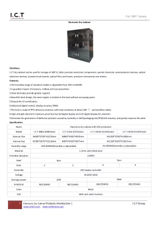 I.C.T SMT Dry Cabinet V1.0
