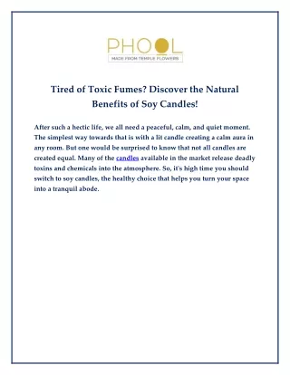 Tired of Toxic Fumes Discover the Natural Benefits of Soy Candles!