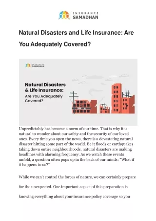 Natural Disasters and Life Insurance_ Are You Adequately Covered