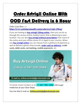 Order Artvigil Online With COD Fast Delivery in 6 Hours