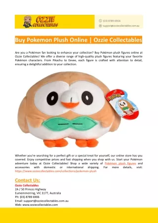 Buy Pokemon Plush Online