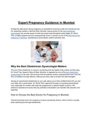 Expert Pregnancy Guidance in Mumbai (1)