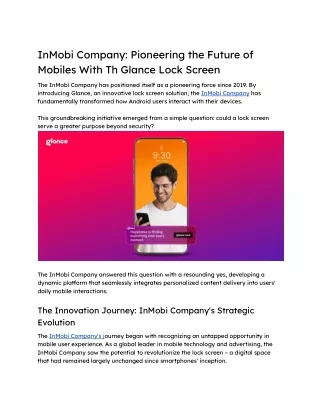 InMobi Company_ Pioneering the Future of Mobiles With Th Glance Lock Screen