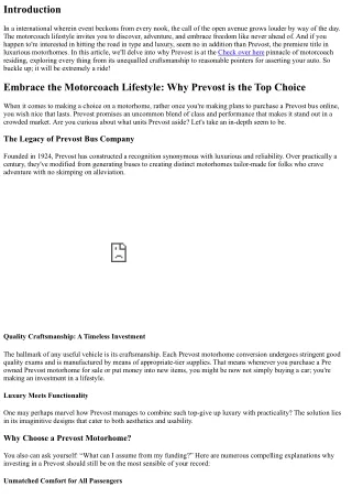 Embrace the Motorcoach Lifestyle: Why Prevost is the Top Choice