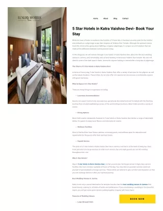 5 Star Hotels in Katra Vaishno Devi- Book Your Stay