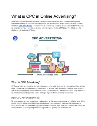 What is CPC in Online Advertising?