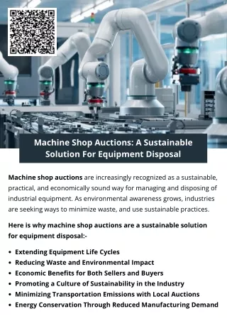 Machine Shop Auctions A Sustainable Solution For Equipment Disposal