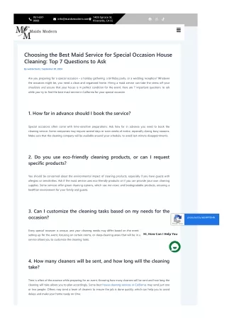 Choosing the Best Maid Service for Special Occasion House Cleaning Top 7 Questions to Ask