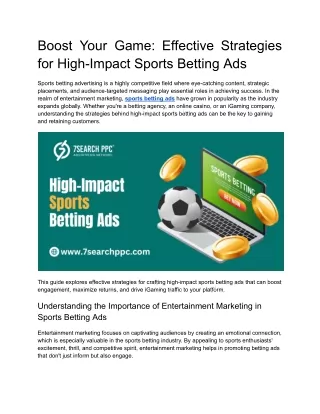 Boost Your Game_ Effective Strategies for High-Impact Sports Betting Ads
