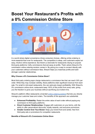 Boost Your Restaurant's Profits with a 0% Commission Online Store