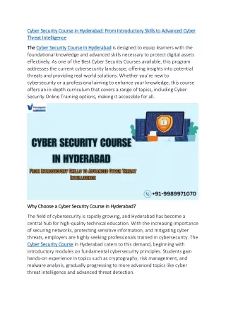 Cyber Security Online Training | Best Cyber Security Training