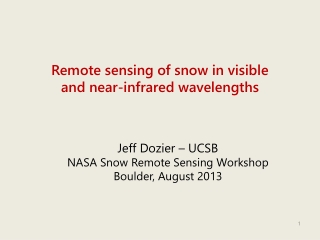 Remote sensing of snow in visible and near-infrared wavelengths