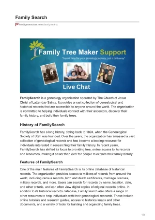 familytreemaker.news-Family Search