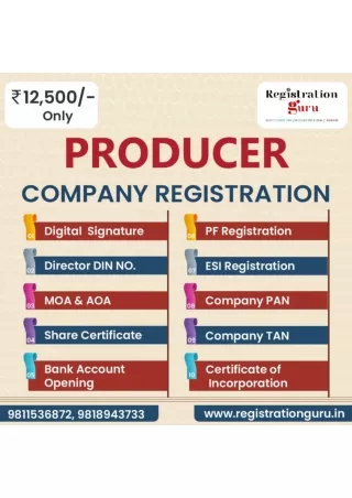 Producer Company Registration in India.