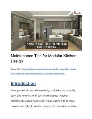 Maintenance Tips for Modular Kitchen Design