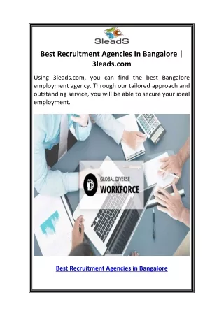 Best Recruitment Agencies In Bangalore  3leads.com