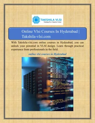 Online Vlsi Courses In Hyderabad | Takshila-vlsi.com