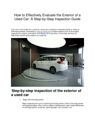 How to Effectively Evaluate the Exterior of a Used Car A Step-by-Step Inspection Guide