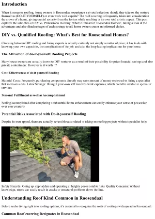 Do it yourself vs. Expert Roofing: What is actually Best for Roosendaal Houses?