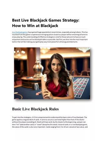 Best Live Blackjack Games Strategy