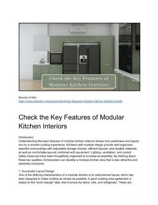 Check the Key Features of Modular Kitchen Interiors
