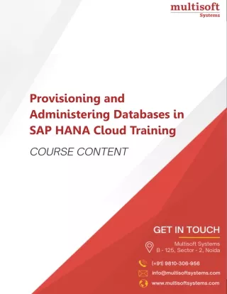 Provisioning and Administering Databases in SAP HANA Cloud Training