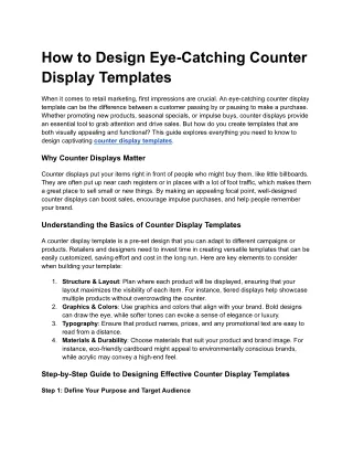 How to Design Eye-Catching Counter Display Templates - Google Docs