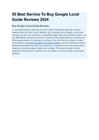 55 Best Service To Buy Google Local Guide Reviews 2024